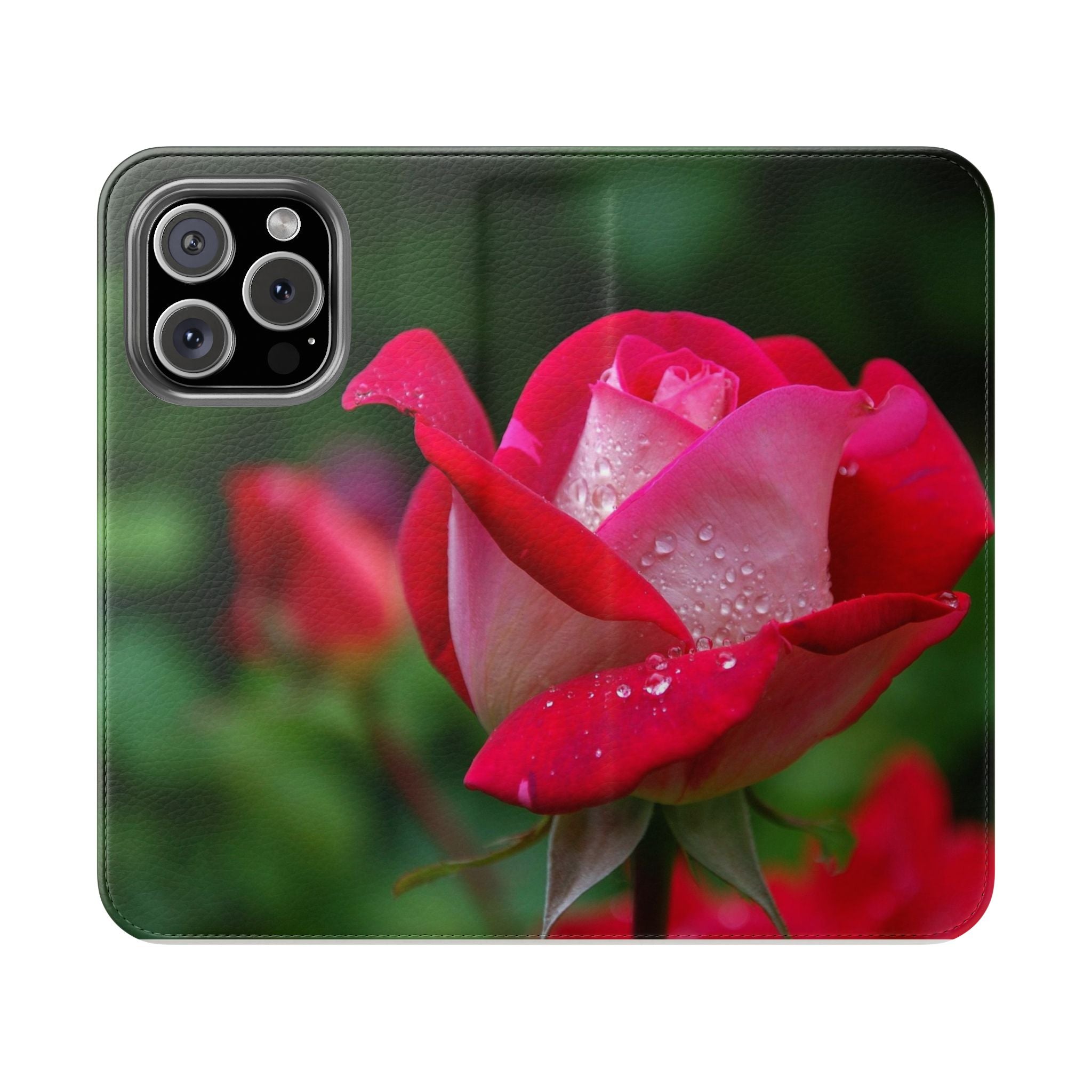 Rose Floral Flip Case, Elegant Phone Cover, Gift for Her, Stylish Smartphone Wallet, Mother's Day Accessory, Chic Tech Gear