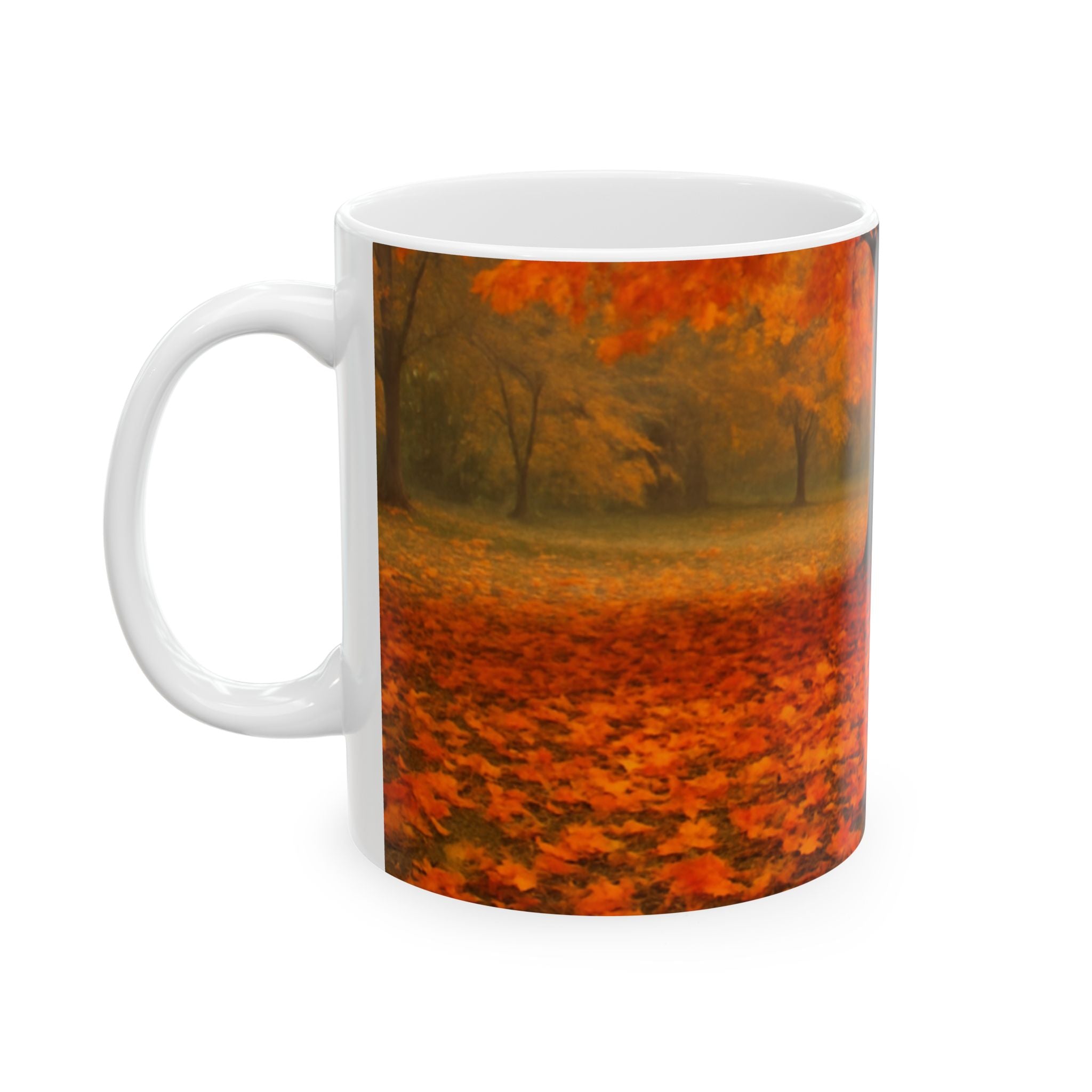 Autumn Vibes Ceramic Mug, Cozy Coffee Cup, Fall Decor, Autumn Leaves Gift, Seasonal Beverage Mug