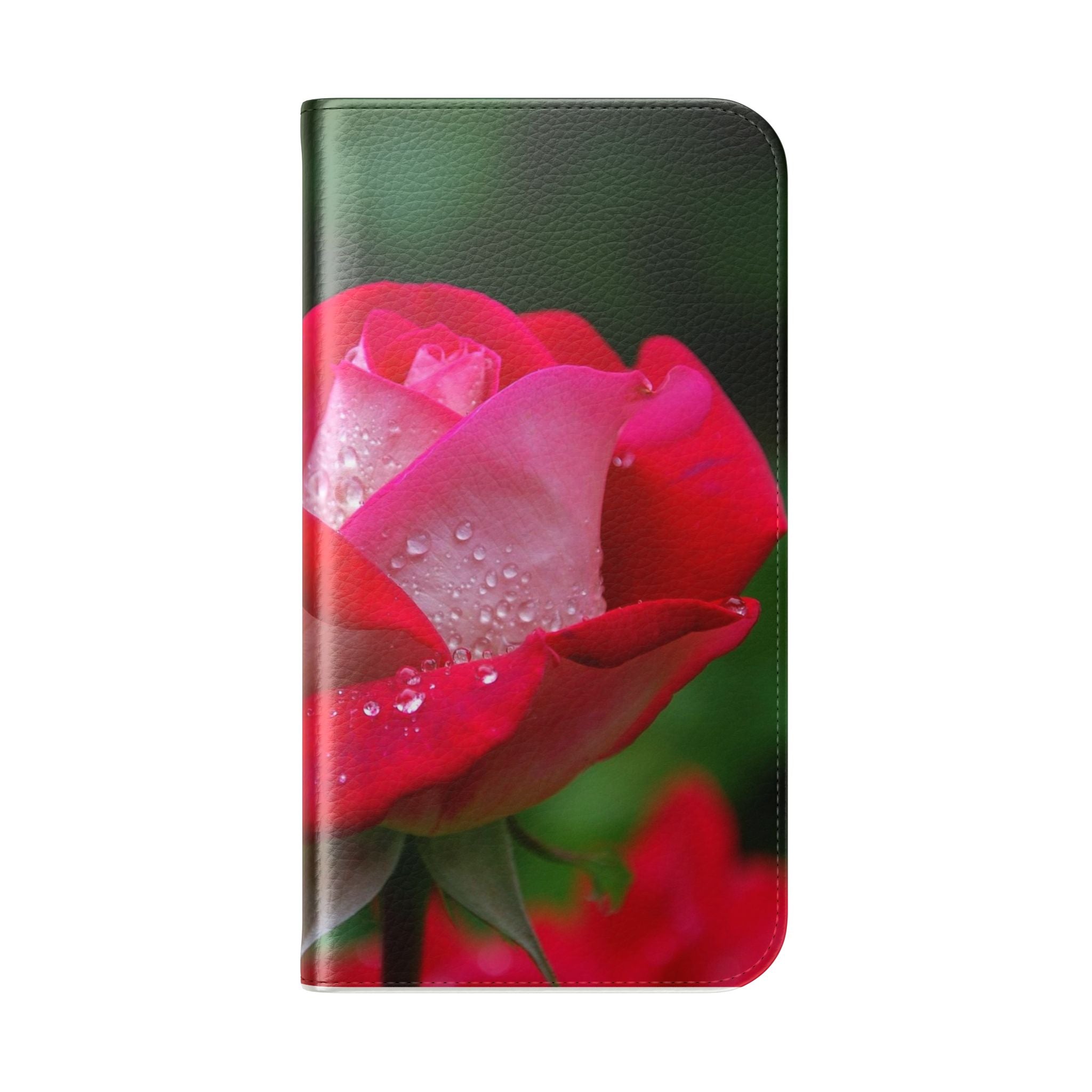 Rose Floral Flip Case, Elegant Phone Cover, Gift for Her, Stylish Smartphone Wallet, Mother's Day Accessory, Chic Tech Gear