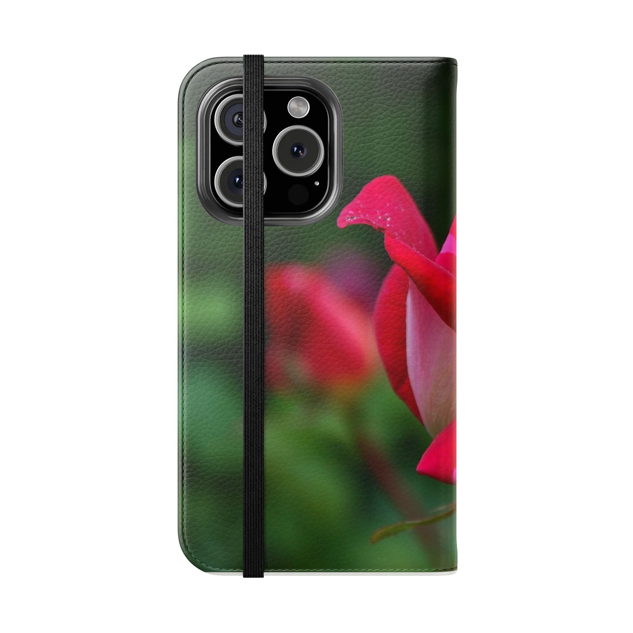 Rose Floral Flip Case, Elegant Phone Cover, Gift for Her, Stylish Smartphone Wallet, Mother's Day Accessory, Chic Tech Gear