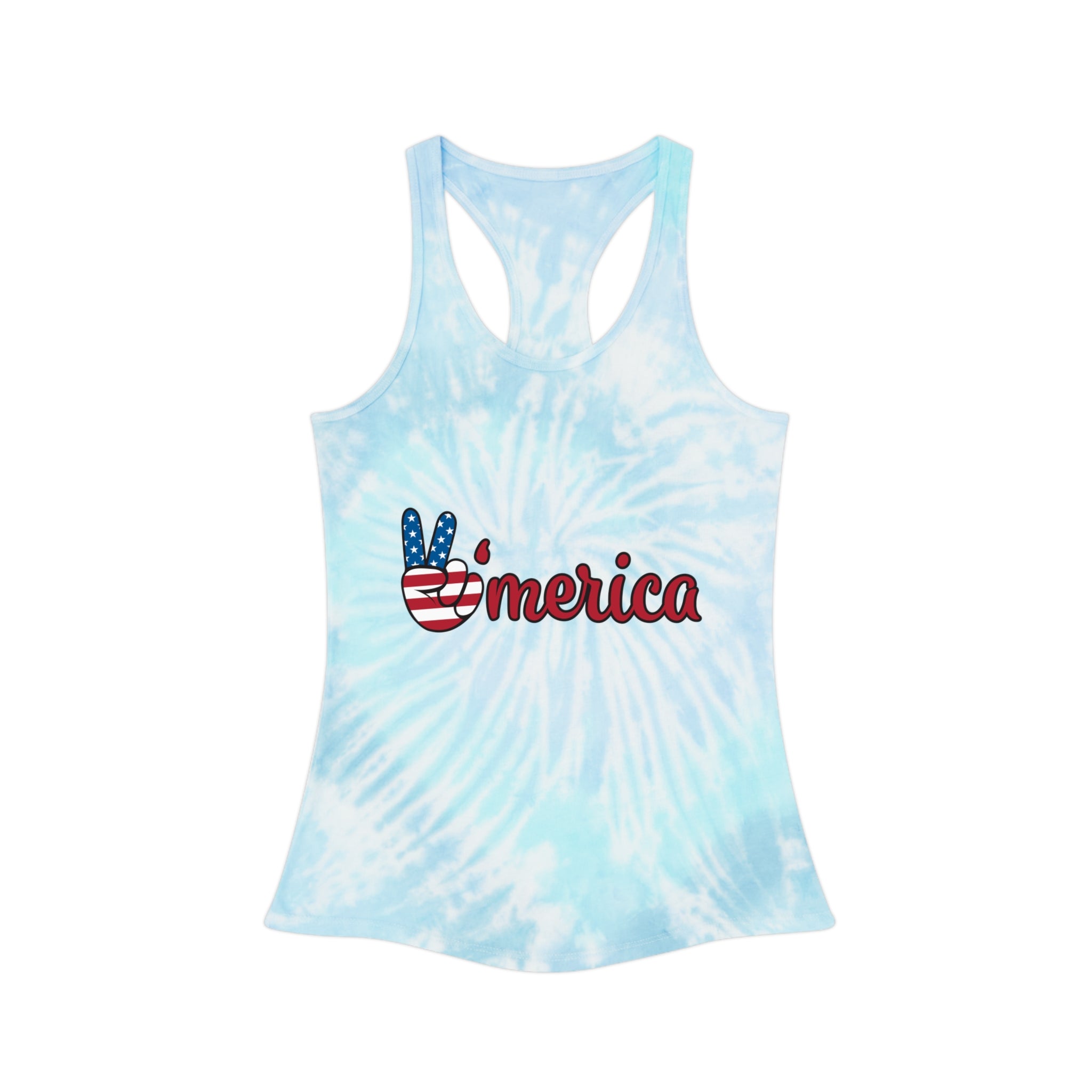 Patriotic Tie Dye Tank Top for Summer Festivals, Yoga, Beach Days, 4th of July Celebrations, Casual Outfits, Gift Ideas
