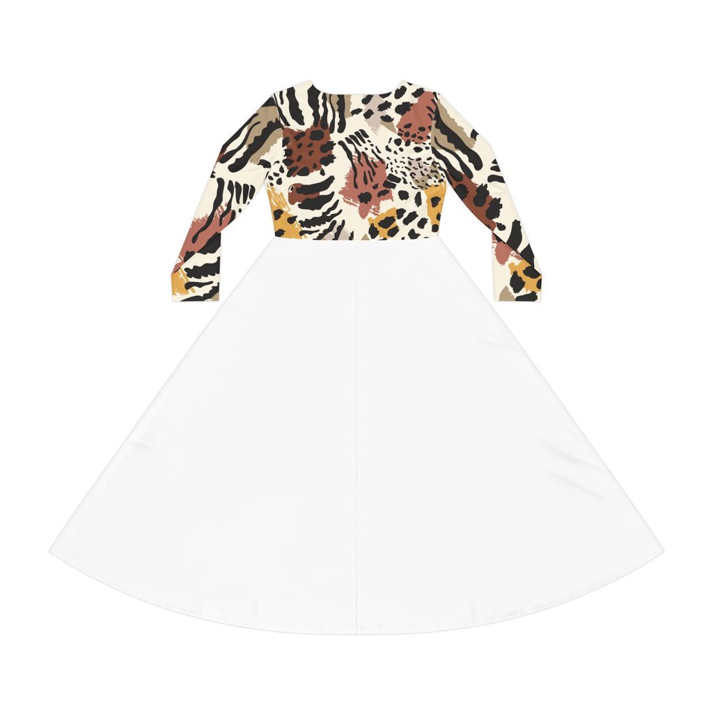 Boho Chic Women's Long Sleeve Dance Dress, Perfect for Parties, Dance Recitals, Spring Gatherings, Floral Print Dress, Stylish Casual Wear