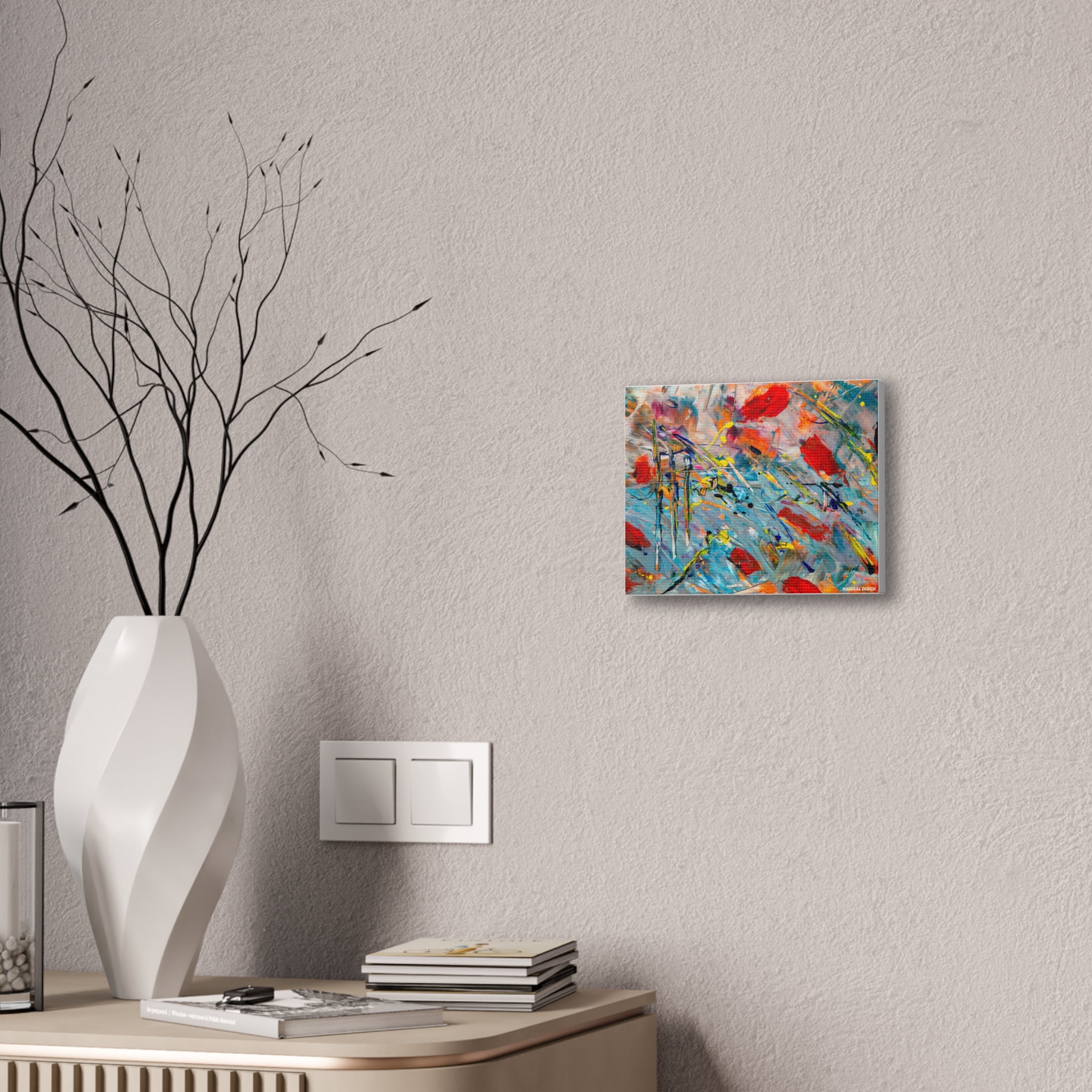 Vibrant Abstract Canvas Art Print, Colorful Wall Decor, Artistic Home Accent, Modern Living Room Decoration, Unique Gift Idea