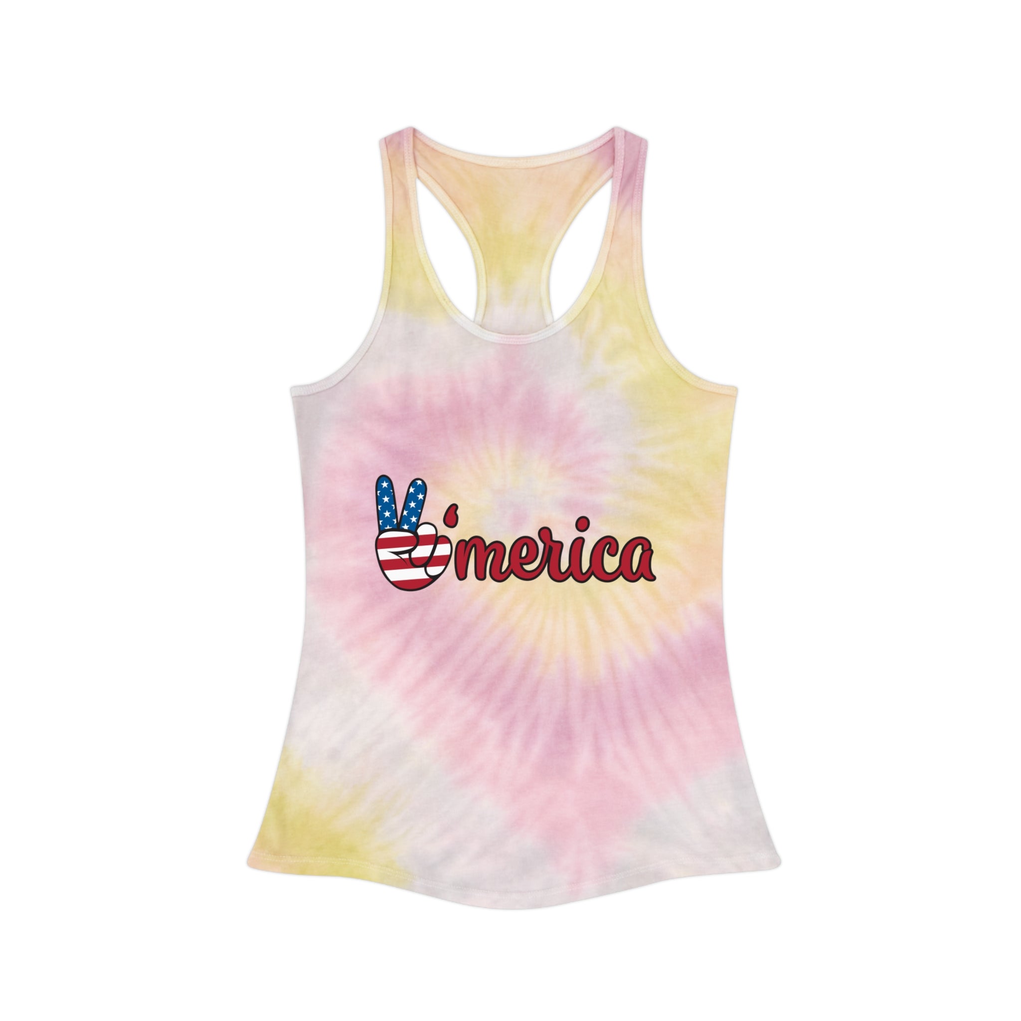 Patriotic Tie Dye Tank Top for Summer Festivals, Yoga, Beach Days, 4th of July Celebrations, Casual Outfits, Gift Ideas