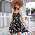 Elegant Sleeveless Pullover Spaghetti Strap Short Skirt: Black / M