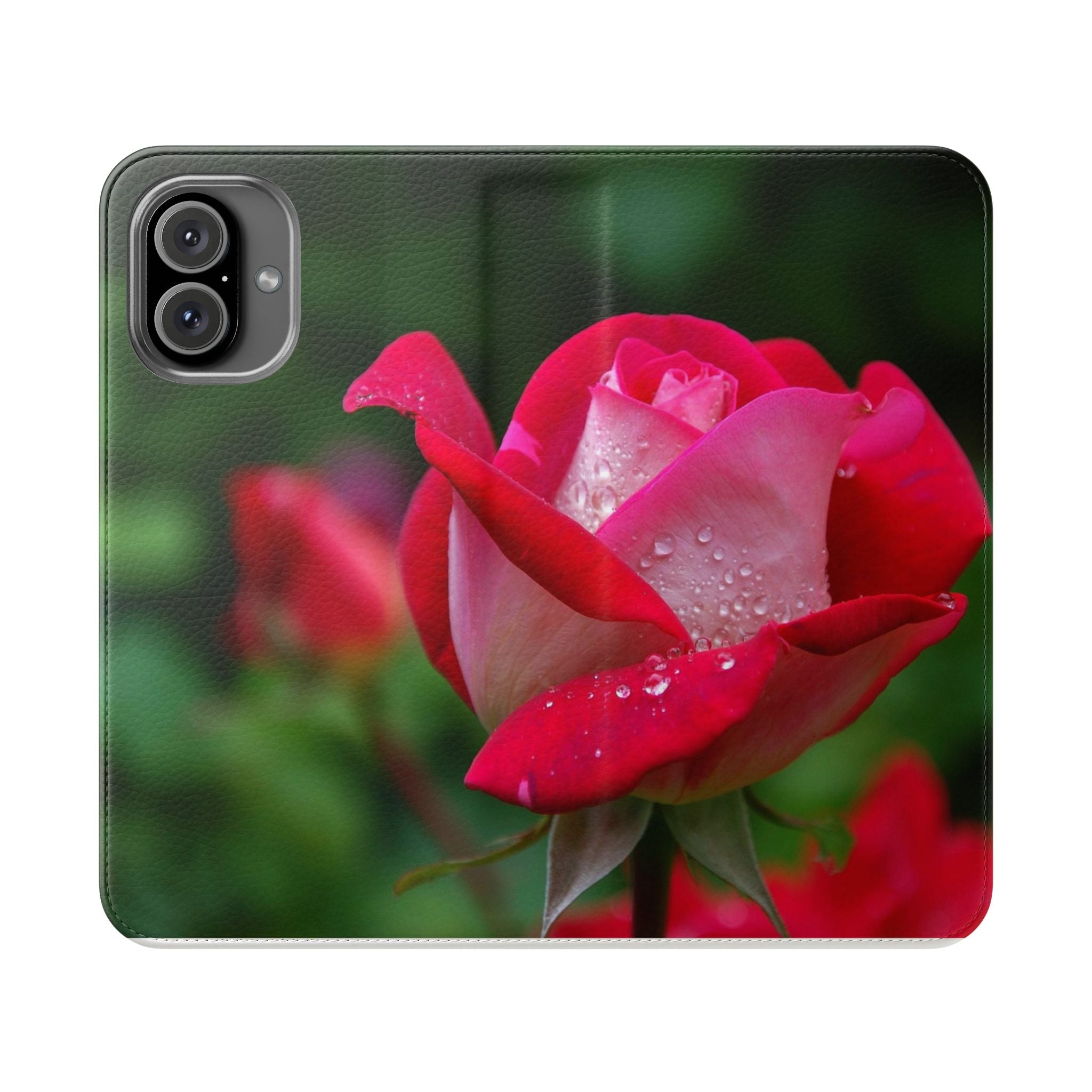 Rose Floral Flip Case, Elegant Phone Cover, Gift for Her, Stylish Smartphone Wallet, Mother's Day Accessory, Chic Tech Gear