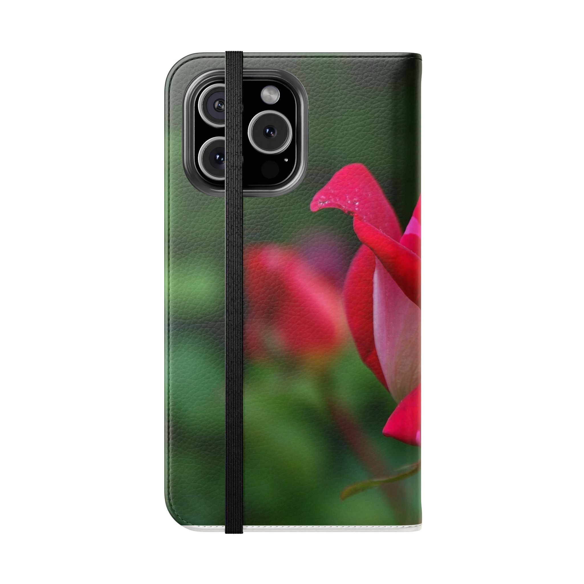 Rose Floral Flip Case, Elegant Phone Cover, Gift for Her, Stylish Smartphone Wallet, Mother's Day Accessory, Chic Tech Gear