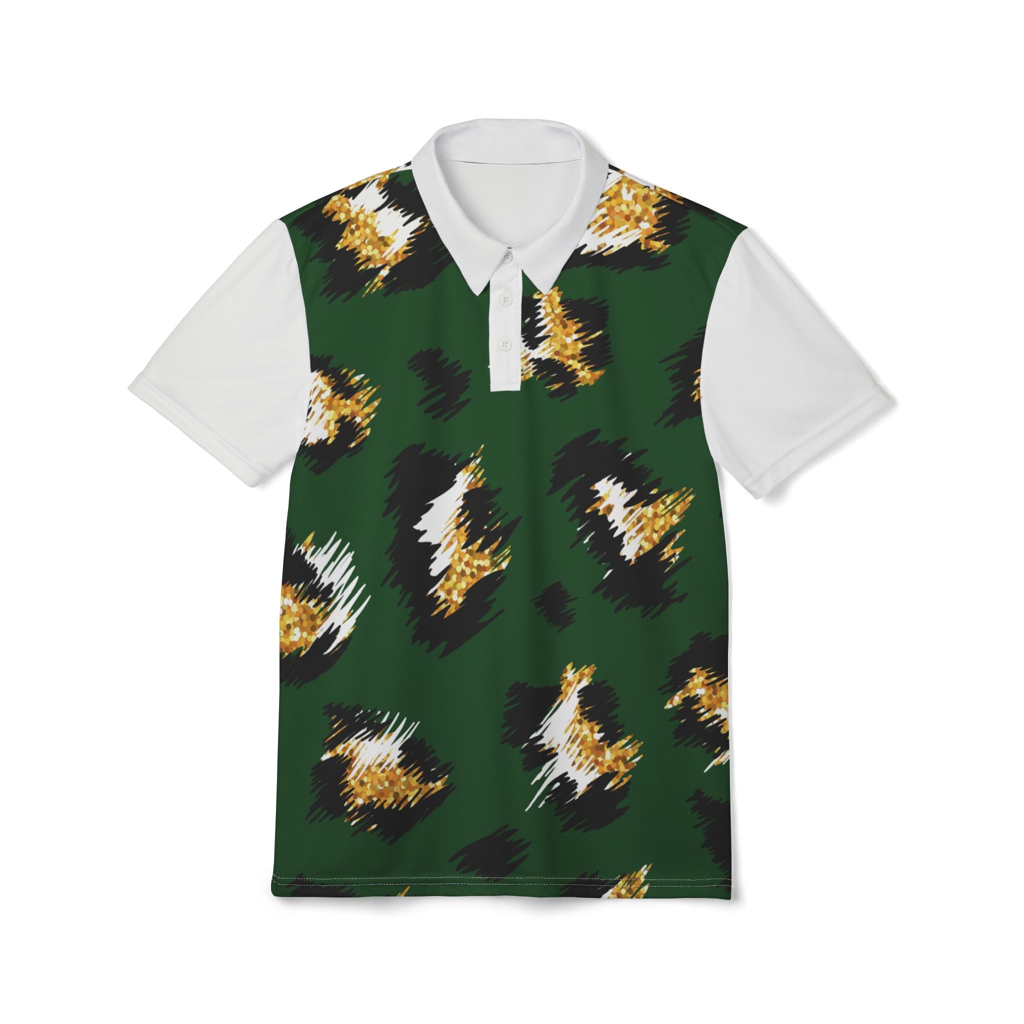 Stylish Unisex Polo Shirt with Bold Leopard Print, Trendy Casual Wear, Summer Fashion, Gift for Fashion Lovers, Unique Animal Print Apparel