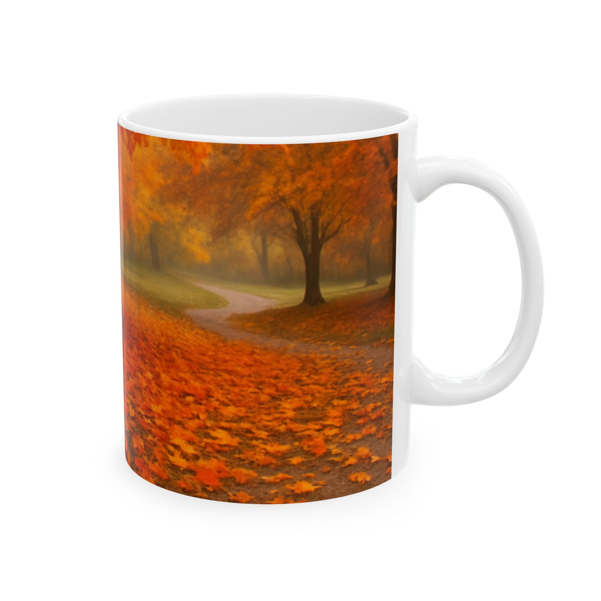 Autumn Vibes Ceramic Mug, Cozy Coffee Cup, Fall Decor, Autumn Leaves Gift, Seasonal Beverage Mug