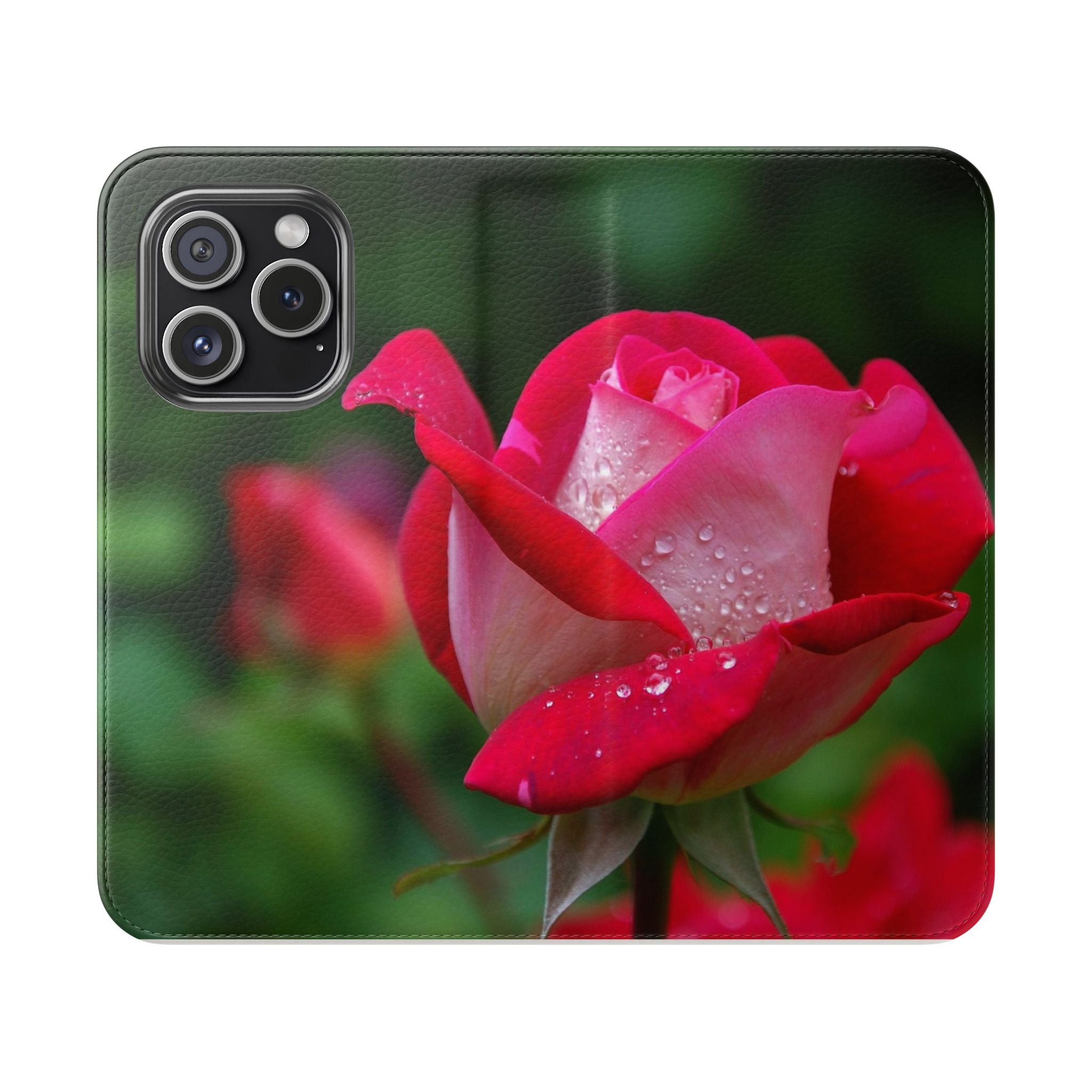 Rose Floral Flip Case, Elegant Phone Cover, Gift for Her, Stylish Smartphone Wallet, Mother's Day Accessory, Chic Tech Gear