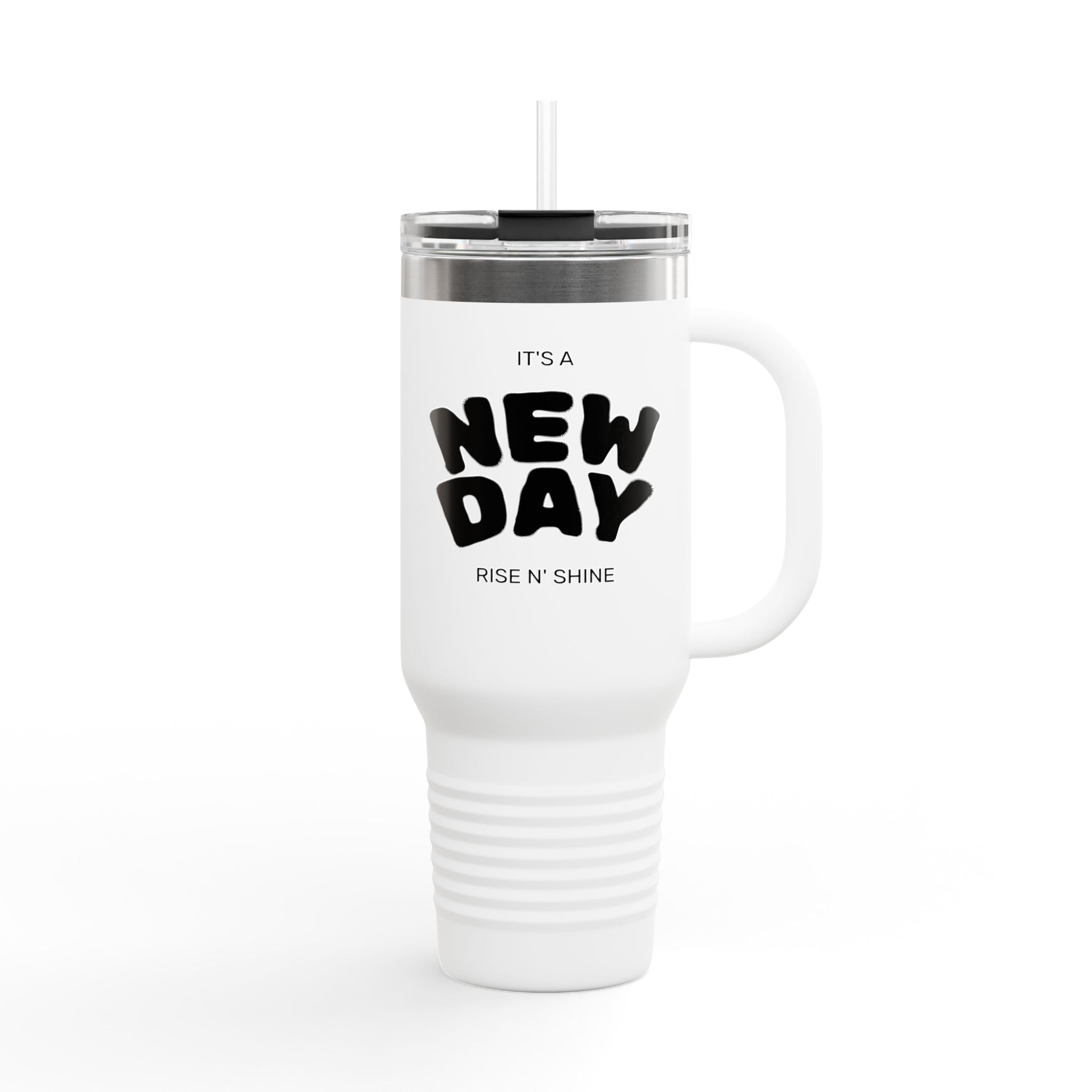 40oz Insulated Travel Mug - Motivational 'It's a New Day' Design, Perfect for Coffee Lovers, On-the-Go, Gifts, and Daily Use