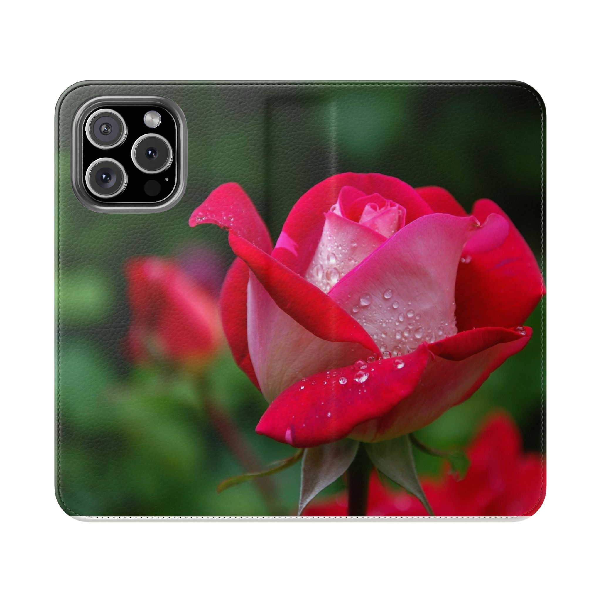 Rose Floral Flip Case, Elegant Phone Cover, Gift for Her, Stylish Smartphone Wallet, Mother's Day Accessory, Chic Tech Gear
