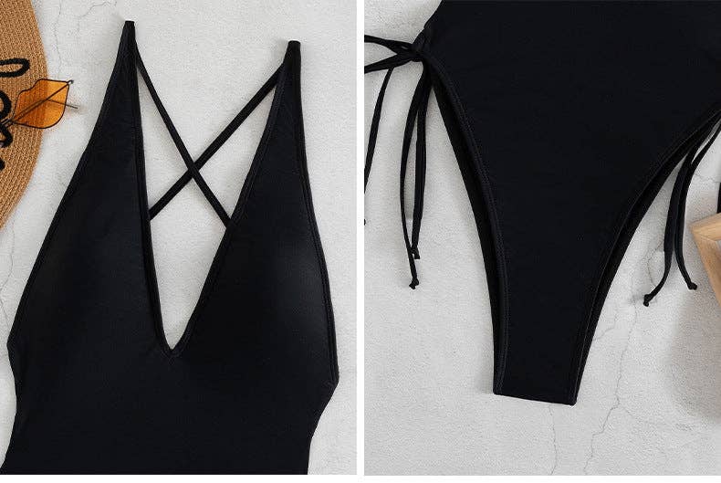 Ladies Solid Color Halter Neck Bikini Set RFD2109: Army / M