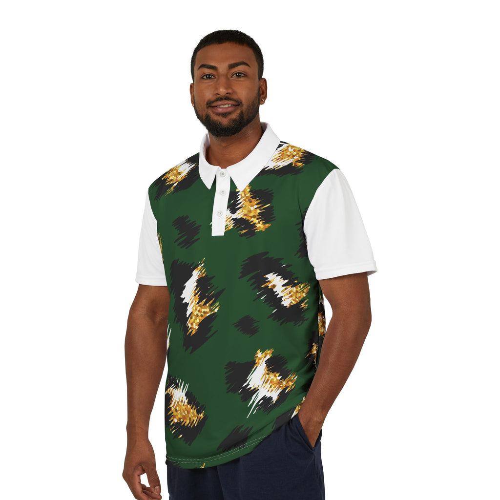 Stylish Unisex Polo Shirt with Bold Leopard Print, Trendy Casual Wear, Summer Fashion, Gift for Fashion Lovers, Unique Animal Print Apparel