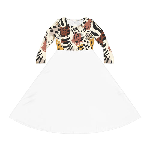 Boho Chic Women's Long Sleeve Dance Dress, Perfect for Parties, Dance Recitals, Spring Gatherings, Floral Print Dress, Stylish Casual Wear