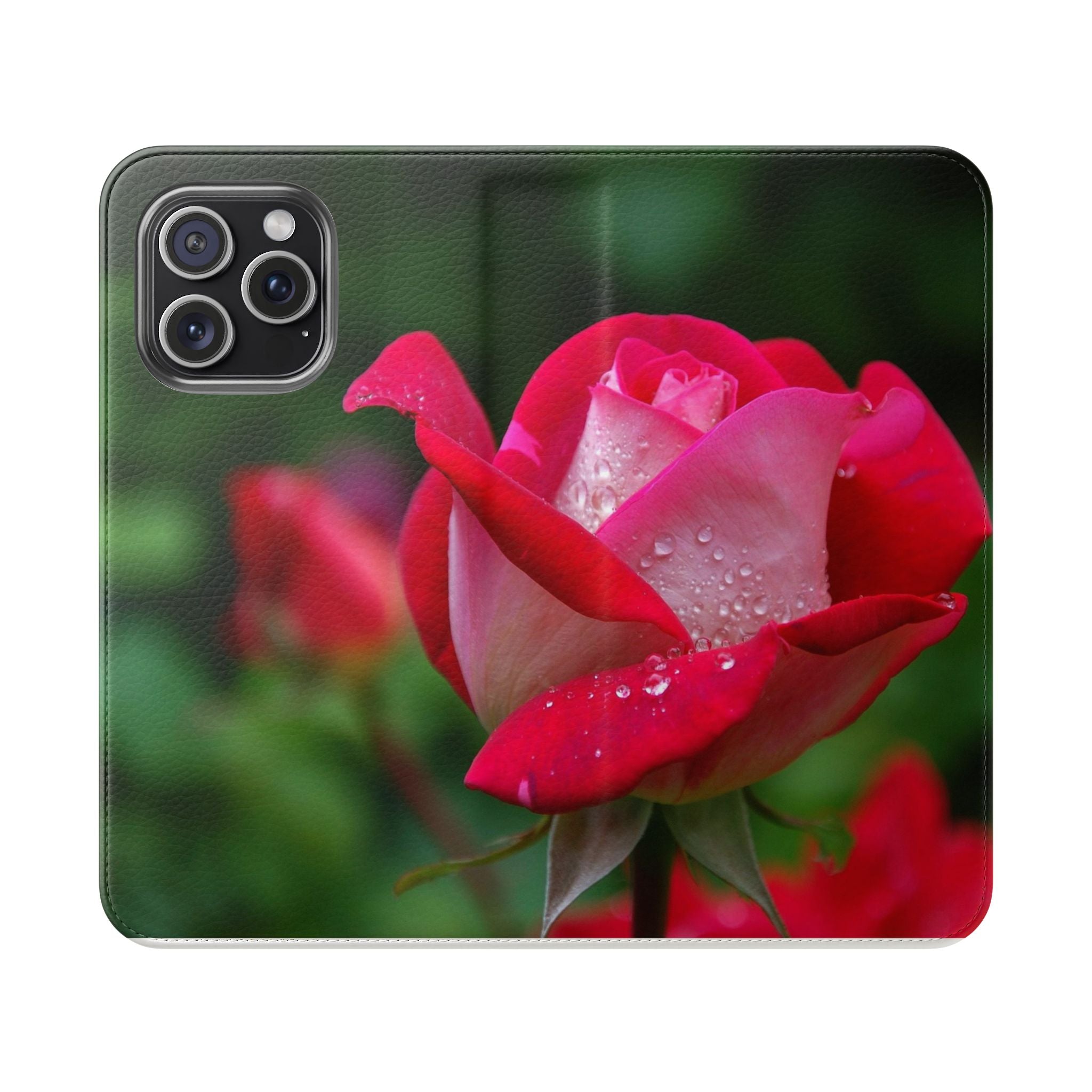 Rose Floral Flip Case, Elegant Phone Cover, Gift for Her, Stylish Smartphone Wallet, Mother's Day Accessory, Chic Tech Gear