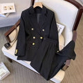 Women’s Relaxed Fit Blazer and Pants Two-Piece Set: Black / M